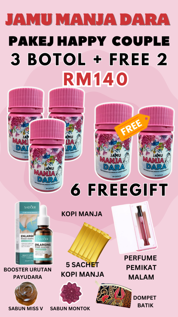 Pakej Happy Couple 3 FREE 2 Botol ManjaDara